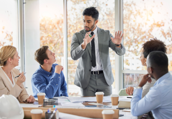 Business leader aligning team on strategic priorities and decision rights